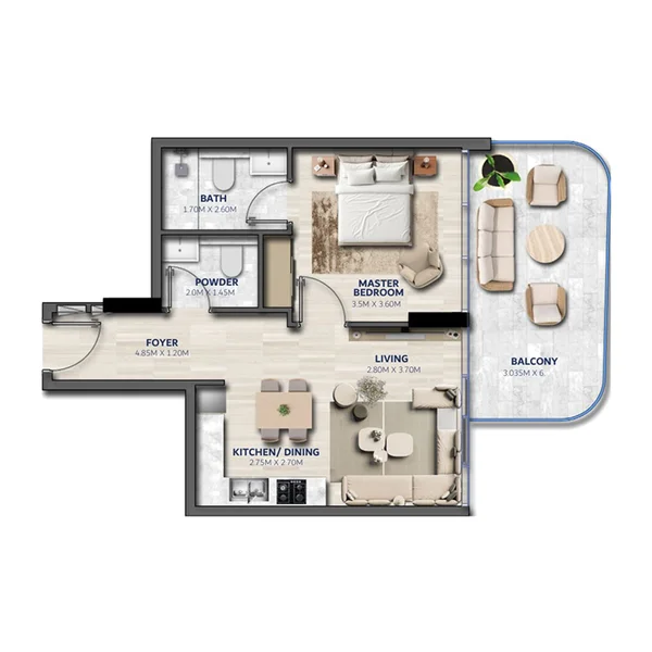 1 bedroom Apartments -  Vedaire Residences
