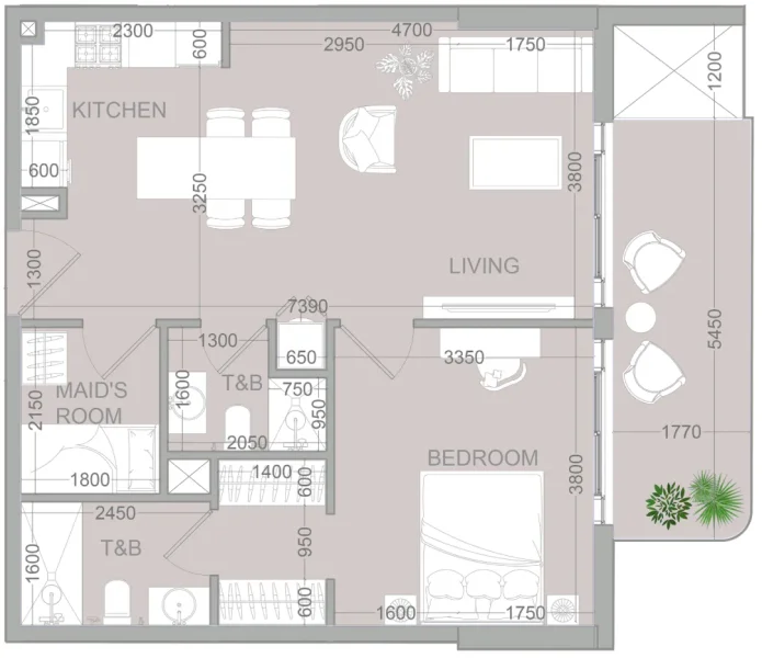 1.5 bedrooms apartments - TETR1S Tower