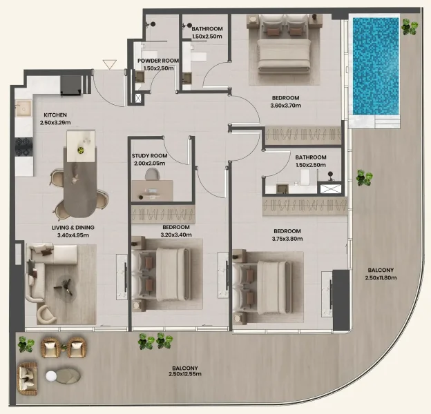 3.0 bedrooms apartments - Divine Al Barari