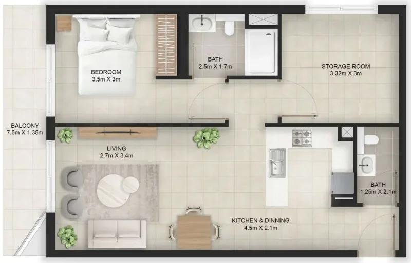 1.0 bedroom apartments - Stellar Axis