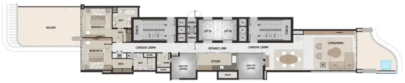 2.0 bedrooms apartments - Vitalia Palm Jumeirah Residences