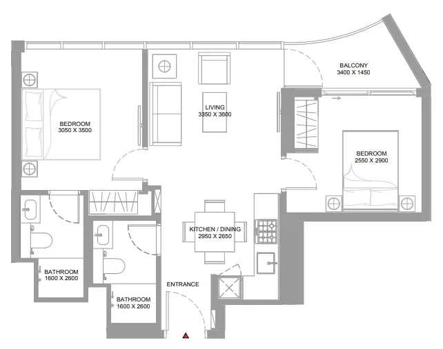 2.0 bedrooms apartments - Canalside Marina Residences