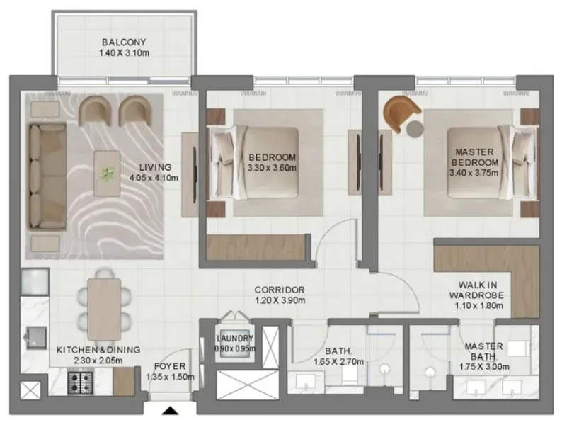 2.0 bedrooms apartments - Golf Hills 2