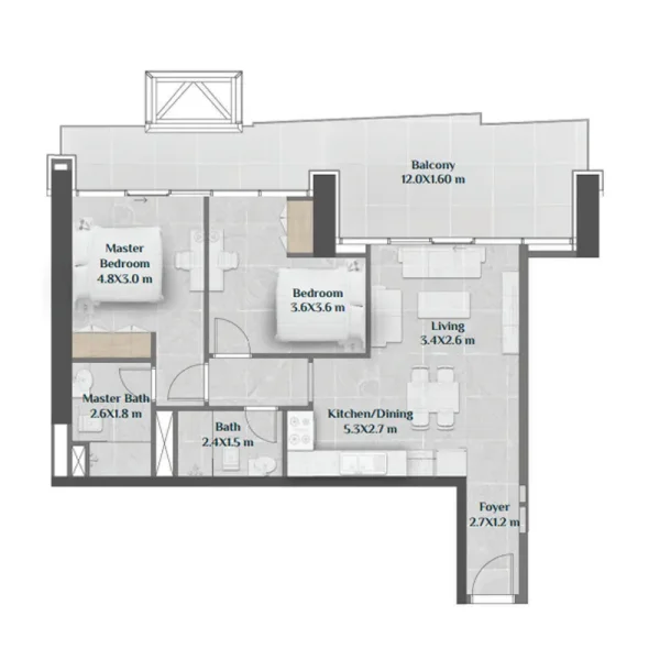 2.0 bedrooms apartments - Sky Hills Residence
