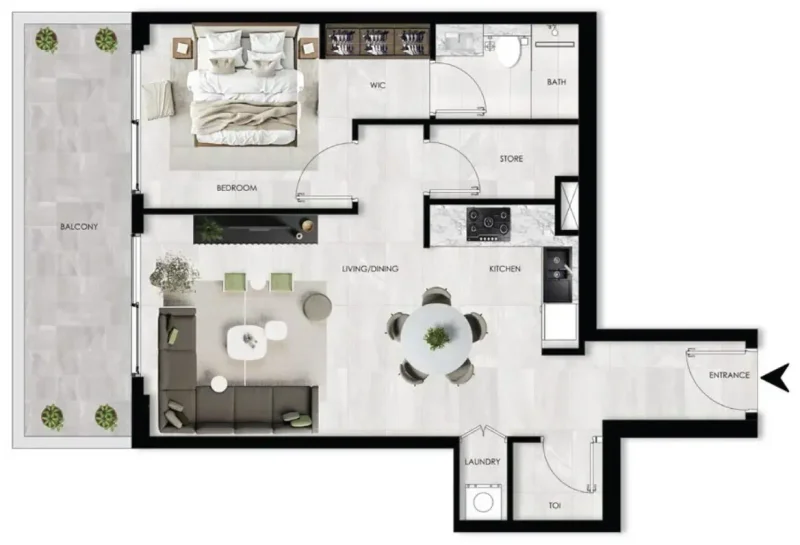1.0 bedroom apartments - The Willows Residences