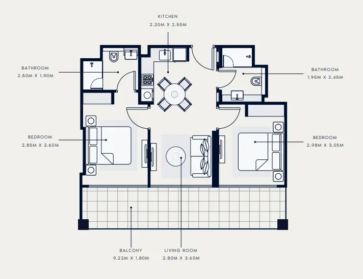 2.0 bedrooms apartments - Riviera 65