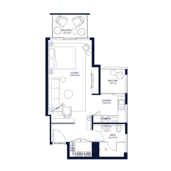 0.0 bedroom apartments - The Atria