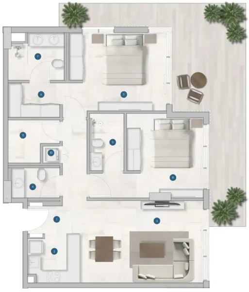 2.0 bedrooms apartments - Sola Residences