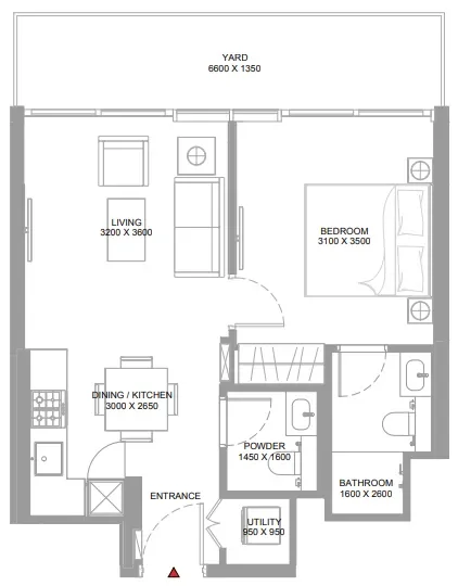 1.0 bedroom apartments - Yachtside Marina Residences