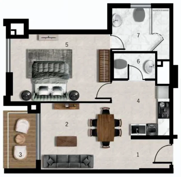 1.0 bedroom apartments - 7 Seasons