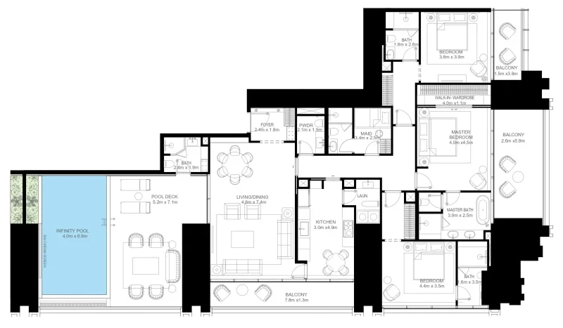 3.0 bedrooms apartments - Burj Binghatti Jacob and Co Residences