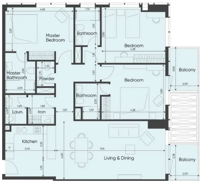 3.0 bedrooms apartments - Sea Legend Tower One