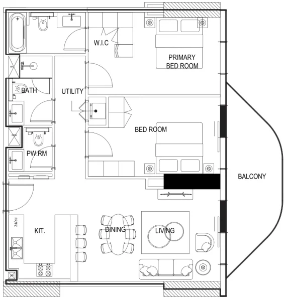 2.0 bedrooms apartments - Parkway by Prestige One