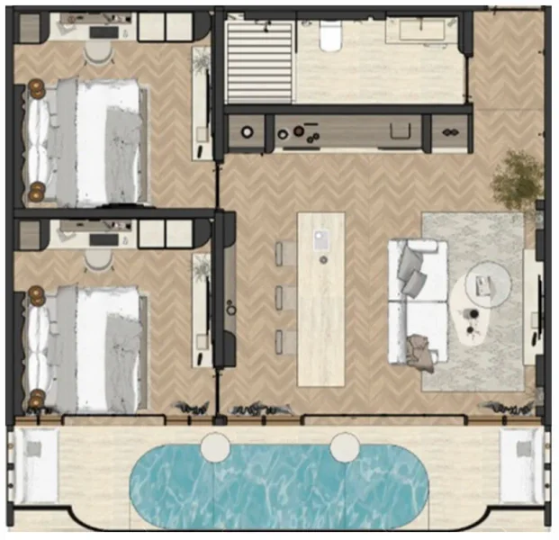 2.0 bedrooms apartments - Azoria Living Suluban