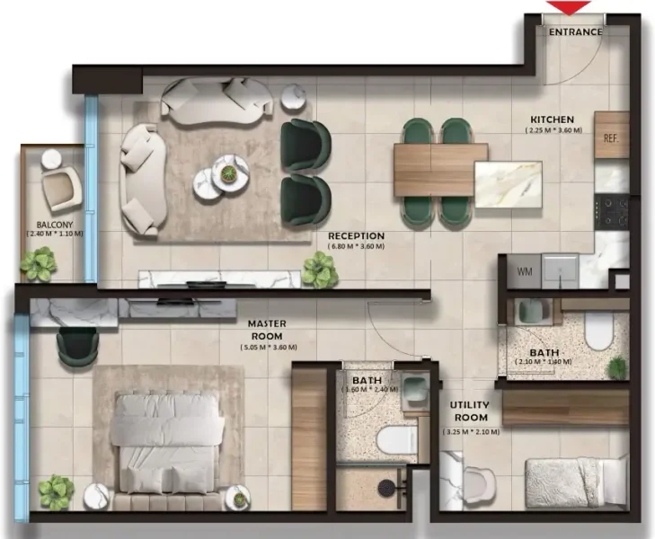 1.0 bedroom apartments - The Spark By Esnaad