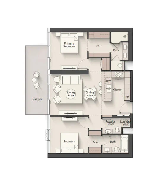 2.0 bedrooms apartments - The Meriva Collection