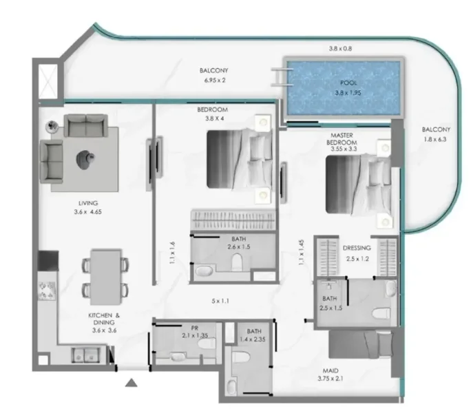 2.0 bedrooms apartments - Samana Ocean Bay