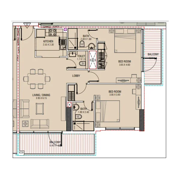 2.0 bedrooms apartments - Al Waleed W.S 1