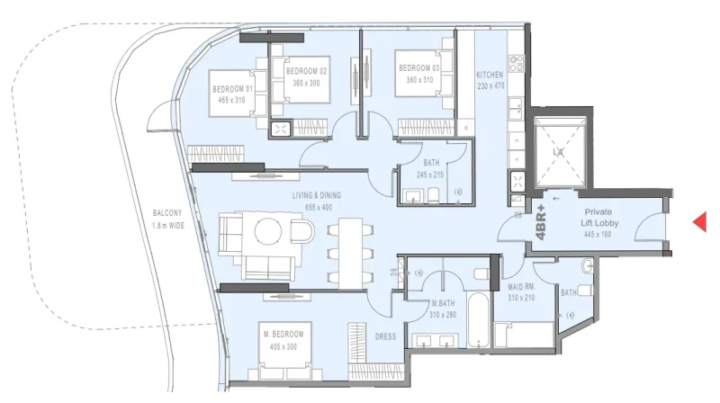 4.0 bedrooms apartments - Marlin 2