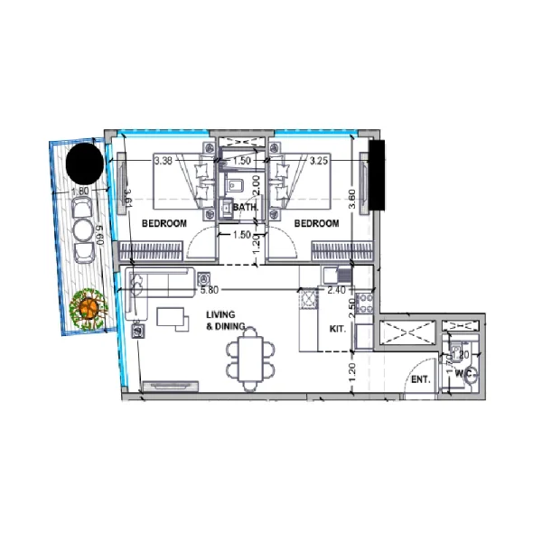2.0 bedrooms apartments - Celesto 4