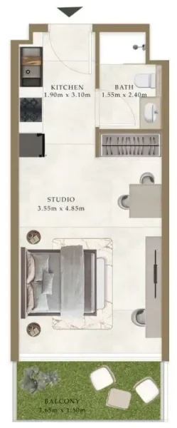 0.0 bedroom apartments - Ryze Residences by AUM Development