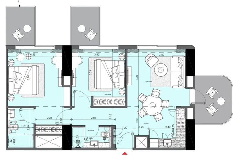 2.0 bedrooms apartments - Azizi Wasel