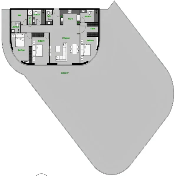 3.0 bedrooms apartments - The Central Downtown