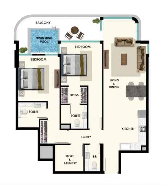 2.0 bedrooms apartments - Rome by Samana Developers