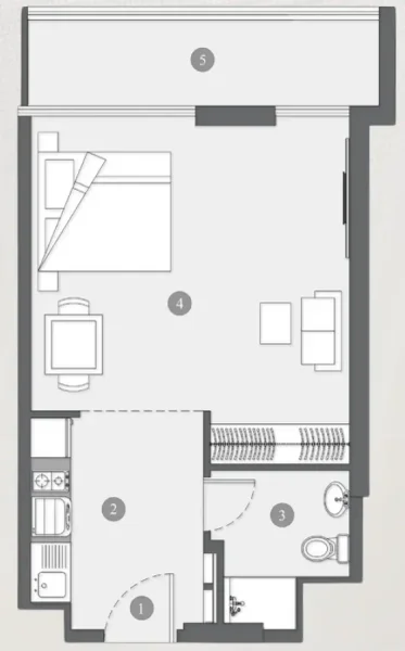 0.0 bedroom apartments - Elevia Residences 