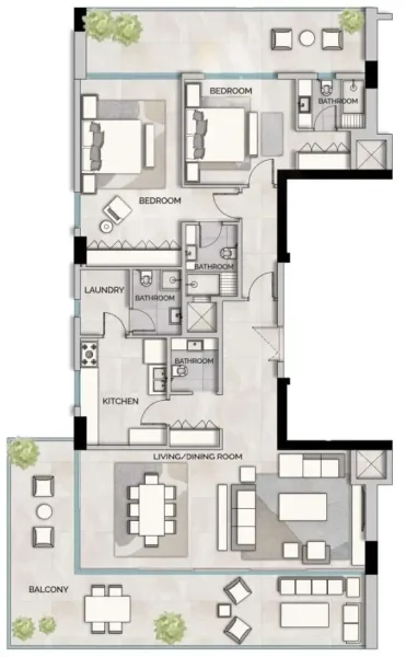 2.0 bedrooms apartments - Glam Residence