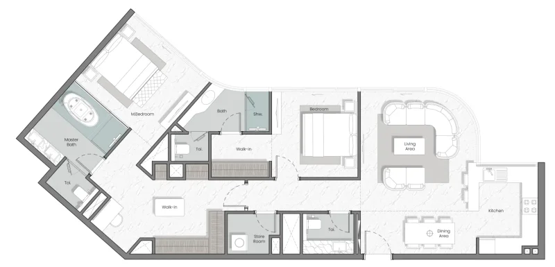 2.0 bedrooms apartments - Manta Bay