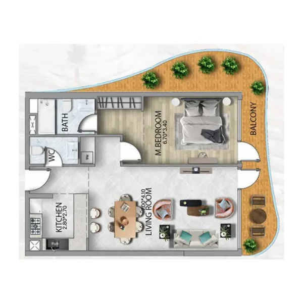 1.0 bedroom apartments - 311 Boulevard