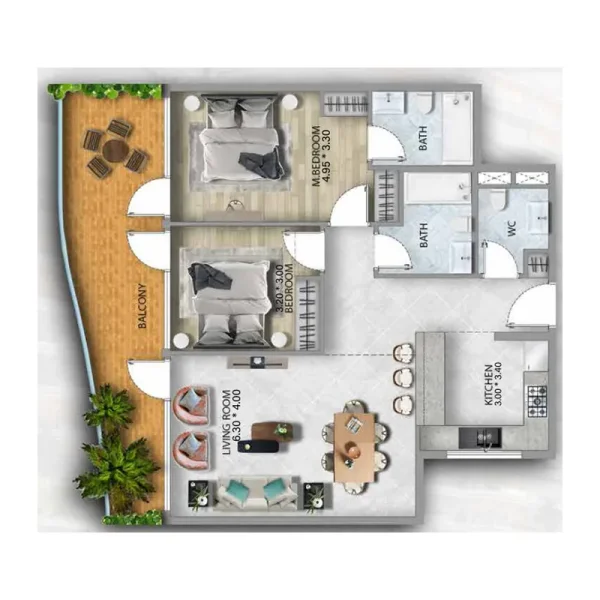 2.0 bedrooms apartments - 311 Boulevard