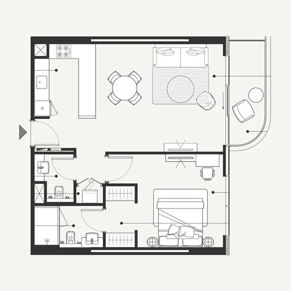 1 bedroom Apartments -  Azizi Ameer