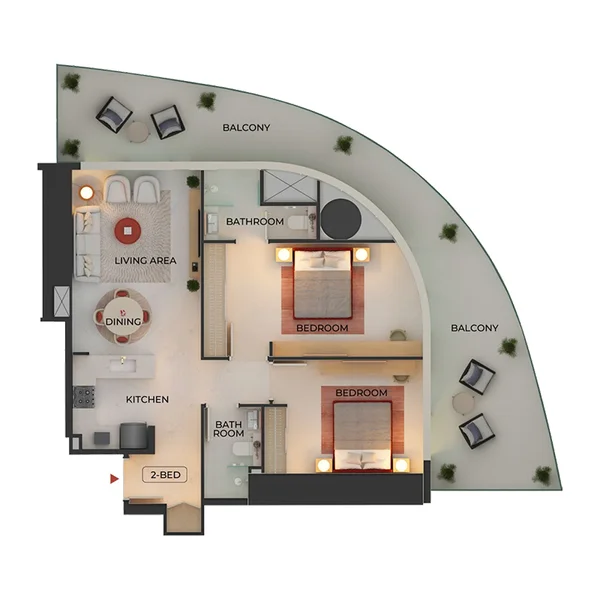 2 bedroom Apartments - Binghatti Skyblade