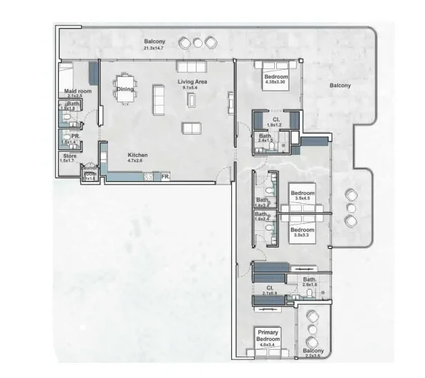 4.0 bedrooms penthouse - Iraz Creek Views