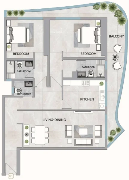 2.0 bedrooms apartments - One 678 Residences