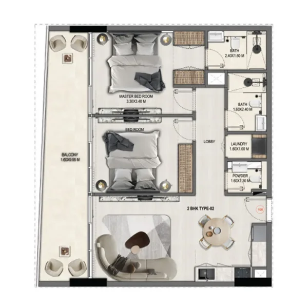 2.0 bedrooms apartments - Divine Elements