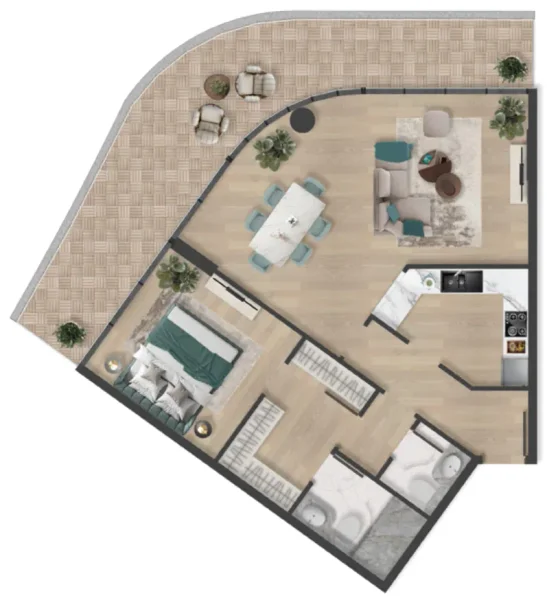 1.0 bedroom apartments - Pelagia