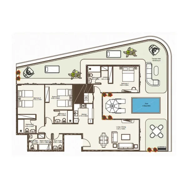 3.0 bedrooms apartments - Bab Al Qasr Sea View Residence 51