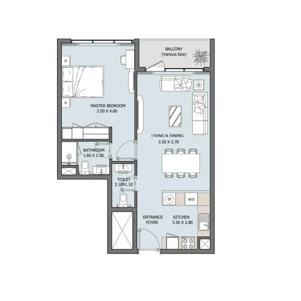 1.0 bedroom apartments - Verdana VI