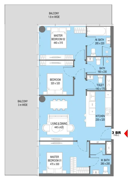 3.0 bedrooms apartments - Sensi