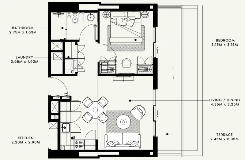 1.0 bedroom apartments - Beach Oasis 1 and 2