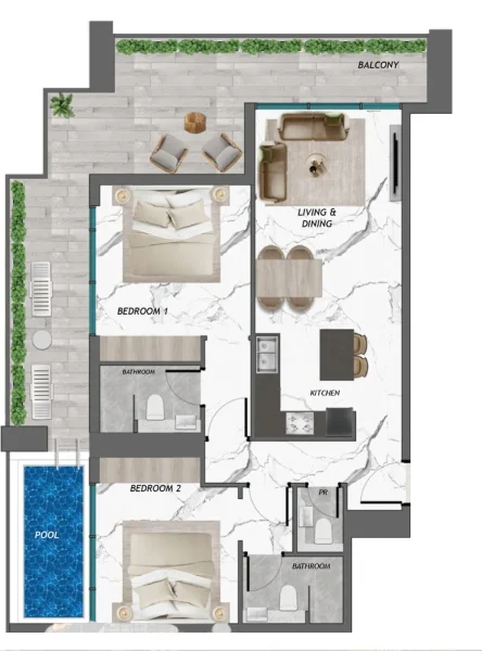 2.0 bedrooms apartments - Samana Manhattan