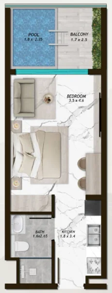 0.0 bedroom apartments - Samana Parkville