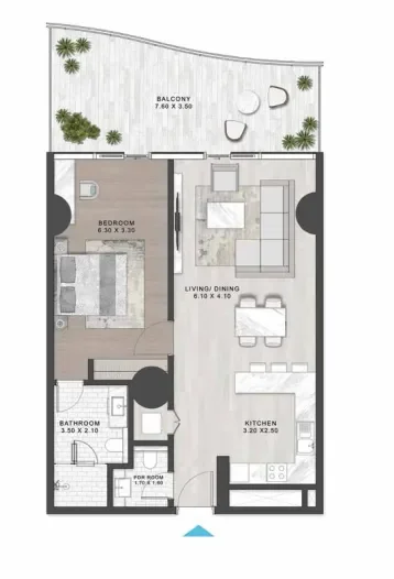 1.0 bedroom apartments - Damac Casa