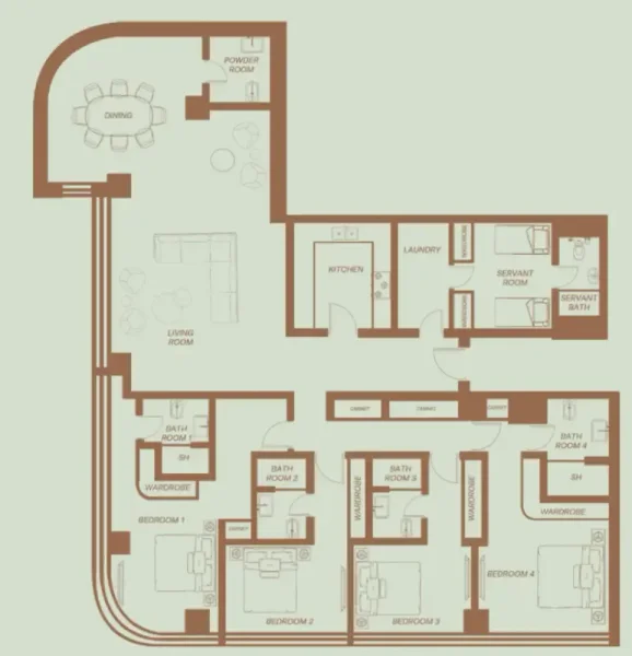 4.0 bedrooms apartments - Eden House The Park