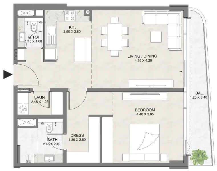 1.0 bedroom apartments - Luzora Residence