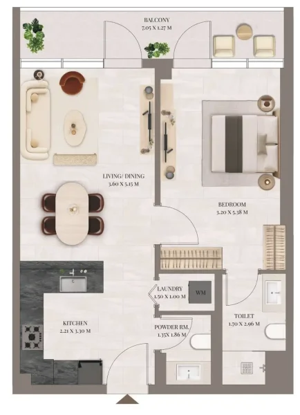 1.0 bedroom apartments - Rivo