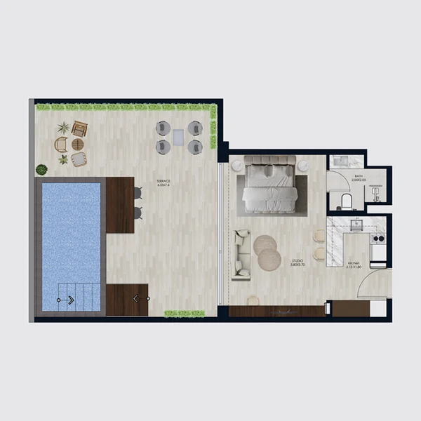 Studio + Pool Apartments -  Coral by Vision